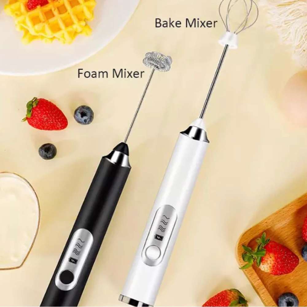 USB CHARGED FROTHER/MIXER - NO BATTERIES REQUIRED - 2 ATTACHMENTS + USB CORD